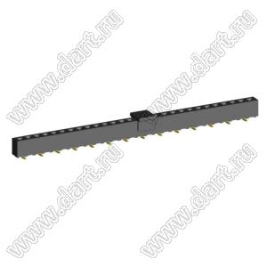 2212SM-28G-50-B2-PCP розетка прямая однорядная на плату для поверхностного (SMD) монтажа с захватом; P=2,54мм; 28-конт.