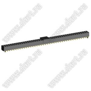 2214SM-80G-62-PCG розетка двухрядная прямая с направляющими на плату для поверхностного (SMD) монтажа с захватом; 80-конт.; P=2,54мм