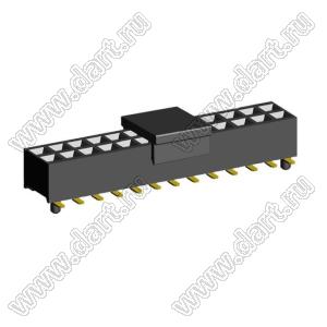 2207SM-26G-24-PCG розетка прямая двухрядная с направляющими на плату для поверхностного (SMD) монтажа с захватом; шаг 2,00 x 2,00 мм; (2x13) конт.
