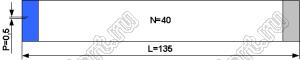 BLFPC P0,5 40PIN 135mm REV шлейф плоский сверхтонкий FFC/FPC; 40; длина 135мм; контакты на разных поверхностях