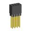 2214113-08G-1C розетка двухрядная с увеличенным изолятором на плату для монтажа в отверстия; шаг 2.54мм; P=2,54x2,54мм; C=12,20мм; D=11,50мм; 8-конт.