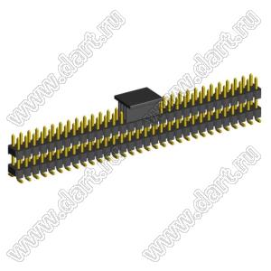 2213SMDI-62G-CP вилка открытая прямая двухрядная с двойным изолятором на плату для поверхностного (SMD) монтажа с захватом; шаг 2,54 x 2,54 мм; (2x31) конт.