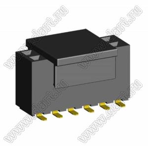 2214SM-12G-85-PCP розетка двухрядная прямая (гнездо) на плату для поверхностного (SMD) монтажа с захватом для монтажного автомата, высота 8,5 мм; шаг 2,54 x 2,54 мм, 2х6 конт.