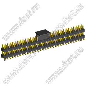 2213SMDI-64G-CG вилка открытая прямая двухрядная с двойным изолятором на плату для поверхностного (SMD) монтажа с захватом; шаг 2,54 x 2,54 мм; (2x32) конт.