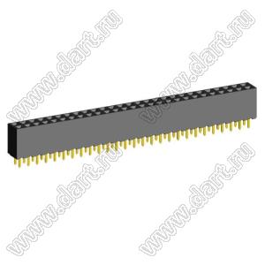2214S-54G-85-SJ розетка двухрядная с трехсторонними контактами прямая на плату для монтажа в отверстия, высота изолятора 8,5 мм; 54-конт.; P=2,54мм