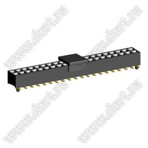 2207SM-40G-24-PCG розетка прямая двухрядная с направляющими на плату для поверхностного (SMD) монтажа с захватом; шаг 2,00 x 2,00 мм; (2x20) конт.