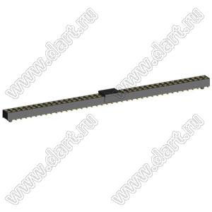 2214SM-80G-37D-PCG розетка двухрядная прямая с направляющими на плату для поверхностного (SMD) монтажа с захватом; P=2,54мм