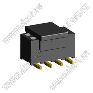 2207SM-08SG-45-PCP (2x4) (PBD2-08SM, Molex 78788-0823) T/R розетка прямая двухрядная на плату для поверхностного (SMD) монтажа с захватом; P 2.00x2.00; 2x4-конт.; упаковка в ленте на катушке