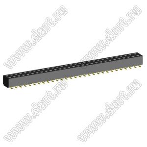 2214SM-58G-62 розетка двухрядная прямая на плату для поверхностного (SMD) монтажа; 58-конт.; P=2,54мм