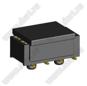 2214SM-08G-37D-PCG розетка двухрядная прямая с направляющими на плату для поверхностного (SMD) монтажа с захватом; P=2,54мм