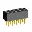 2214DS-10G-50D розетка двухрядная прямая на плату для монтажа в отверстия; P=2,54мм; 10-конт.