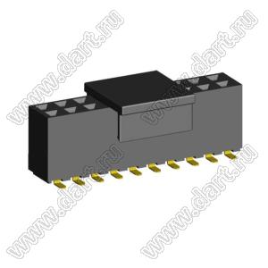 2214SM-20G-85-PCP розетка двухрядная прямая (гнездо) на плату для поверхностного (SMD) монтажа с захватом для монтажного автомата, высота 8,5 мм; шаг 2,54 x 2,54 мм, 2х10 конт.