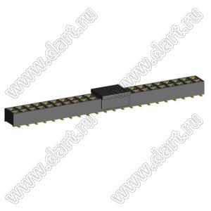 2214SM-44G-37D-PCP розетка двухрядная прямая на плату для поверхностного (SMD) монтажа с захватом; P=2,54мм