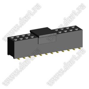 2214SM-24G-75-PCP розетка двухрядная прямая на плату для поверхностного (SMD) монтажа с захватом; 24-конт.