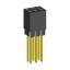 2214113-06G-1C розетка двухрядная с увеличенным изолятором на плату для монтажа в отверстия; шаг 2.54мм; P=2,54x2,54мм; C=12,20мм; D=11,50мм; 6-конт.