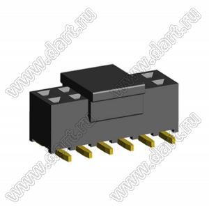 2207SM-12G-45-PCP (2x6) (PBD2-12SM, Molex 78788-1223) розетка прямая двухрядная на плату для поверхностного (SMD) монтажа с захватом; P=2.00x2.00; 12-конт.