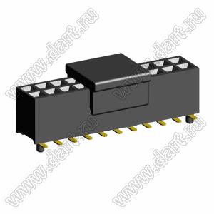 2207SM-22G-45-PCG розетка прямая двухрядная с направляющими на плату для поверхностного (SMD) монтажа с захватом; шаг 2,00 x 2,00 мм; (2x11) конт.