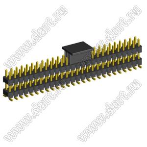 2213SMDI-52G-CP вилка открытая прямая двухрядная с двойным изолятором на плату для поверхностного (SMD) монтажа с захватом; шаг 2,54 x 2,54 мм; (2x26) конт.