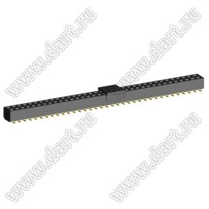 2214SM-70G-62-PCP розетка двухрядная прямая на плату для поверхностного (SMD) монтажа с захватом; 70-конт.; P=2,54мм