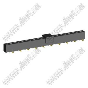2212SM-20G-50-B1-PCP розетка прямая однорядная на плату для поверхностного (SMD) монтажа с захватом; P=2,54мм; 20-конт.