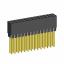 2214113-28G-1C розетка двухрядная с увеличенным изолятором на плату для монтажа в отверстия; шаг 2.54мм; P=2,54x2,54мм; C=12,20мм; D=11,50мм; 28-конт.