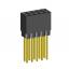2214113-10G-1C розетка двухрядная с увеличенным изолятором на плату для монтажа в отверстия; шаг 2.54мм; P=2,54x2,54мм; C=12,20мм; D=11,50мм; 10-конт.