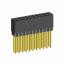 2214113-22G-1C розетка двухрядная с увеличенным изолятором на плату для монтажа в отверстия; шаг 2.54мм; P=2,54x2,54мм; C=12,20мм; D=11,50мм; 22-конт.