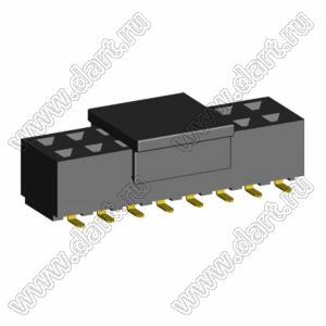 2214SM-16G-62-PCP розетка двухрядная прямая на плату для поверхностного (SMD) монтажа с захватом; 16-конт.; P=2,54мм