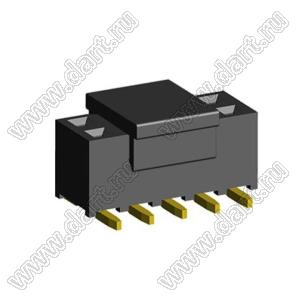 2207SM-10G-45-PCP-T/R (2x5) (PBD2-10SM, Molex 78788-1021) розетка прямая двухрядная на плату для поверхностного (SMD) монтажа с захватом; P=2.00x2.00; 10-конт. в ленте на катушке