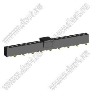 2212SM-18G-50-B1-PCP розетка прямая однорядная на плату для поверхностного (SMD) монтажа с захватом; P=2,54мм; 18-конт.