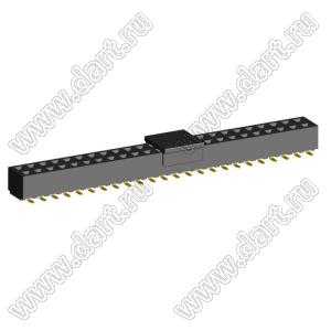 2214SM-48G-62-PCP розетка двухрядная прямая на плату для поверхностного (SMD) монтажа с захватом; 48-конт.; P=2,54мм