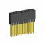 2214113-20G-1C розетка двухрядная с увеличенным изолятором на плату для монтажа в отверстия; шаг 2.54мм; P=2,54x2,54мм; C=12,20мм; D=11,50мм; 20-конт.