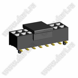 2207SM-16G-24-PCG розетка прямая двухрядная с направляющими на плату для поверхностного (SMD) монтажа с захватом; шаг 2,00 x 2,00 мм; (2x8) конт.