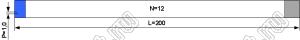 BLFPC P1,0 12PIN 200mm REV шлейф плоский, шаг 1,0мм 12 жил длина 200мм, контакты на разных поверхностях