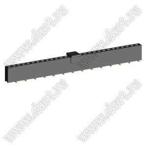 2212SM-28G-75-B1-PCP розетка прямая однорядная на плату для поверхностного (SMD) монтажа с захватом; 28-конт.; P=2,54мм