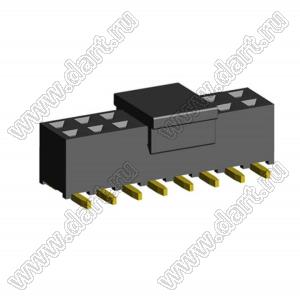 2207SM-16G-45-PCP (2x8) (PBD2-16SM, Molex 78788-1623) розетка прямая двухрядная на плату для поверхностного (SMD) монтажа с захватом; P=2.00x2.00; 16-конт.