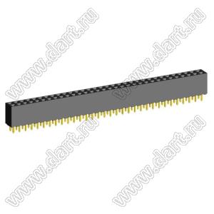 2214S-64G-85-SJ розетка двухрядная с трехсторонними контактами прямая на плату для монтажа в отверстия, высота изолятора 8,5 мм; 64-конт.; P=2,54мм