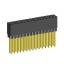 2214113-30G-1C розетка двухрядная с увеличенным изолятором на плату для монтажа в отверстия; шаг 2.54мм; P=2,54x2,54мм; C=12,20мм; D=11,50мм; 30-конт.