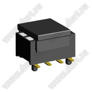 2207SM-08G-24-PCG розетка прямая двухрядная с направляющими на плату для поверхностного (SMD) монтажа с захватом; шаг 2,00 x 2,00 мм; (2x4) конт.