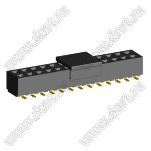 2214SM-26G-62-PCP розетка двухрядная прямая на плату для поверхностного (SMD) монтажа с захватом; 26-конт.; P=2,54мм