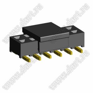 2207SM-12G-24-PCP розетка прямая двухрядная на плату для поверхностного (SMD) монтажа с захватом; шаг 2,00 x 2,00 мм; (2x6) конт.