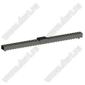 2214SM-62G-37D-PCG розетка двухрядная прямая с направляющими на плату для поверхностного (SMD) монтажа с захватом; P=2,54мм