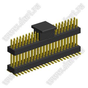 2191SMDI-044G-19150-CP вилка открытая прямая приподнятая двухрядная на плату для поверхностного (SMD) монтажа с захватом; шаг 1,00 x 1,00 мм; (2x22) конт.