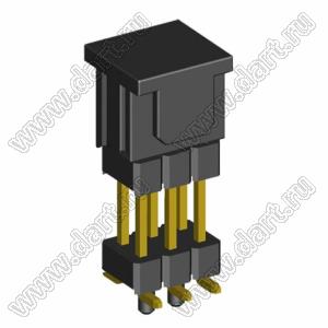 2208SMDI-06G-3090-CG вилка открытая прямая двухрядная приподнятая с направляющими на плату для поверхностного (SMD) монтажа с захватом; шаг 2,00 x 2,00 мм; (2x3) конт.