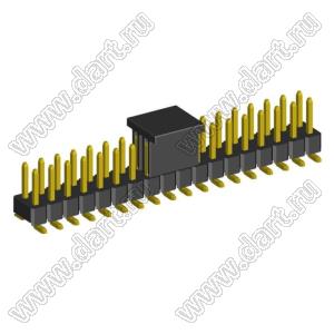 2208SM-36G-4027-CP (PLD2-2x18SMD, Molex 87759-3664) вилка открытая прямая двухрядная на плату для поверхностного (SMD) монтажа с захватом; P=2.00x2.00; 36-конт.