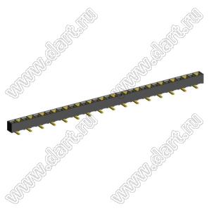 2200SA-32G-SM3-B2 розетка прямая однорядная (гнездо) для поверхностного (SMD) монтажа на плату; P=1,27мм; 32-конт.