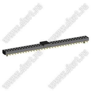 2200SB-62G-SM-23-PCG розетка прямая двухрядная (гнездо) на плату для поверхностного (SMD) монтажа с направляющими и захватом, шаг 1,27x1,27мм, h=2,3мм; 2x31конт.