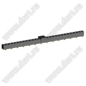 2209SM-27G-B2-PCP розетка прямая однорядная на плату для поверхностного (SMD) монтажа с захватом; шаг 2,00 x 2,00 мм; (1x27) конт.
