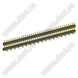 2210SMDI-37G-B2-2575 вилка открытая прямая однорядная приподнятая на плату для поверхностного (SMD) монтажа; шаг 2,00 x 2,00 мм; (1x37) конт.