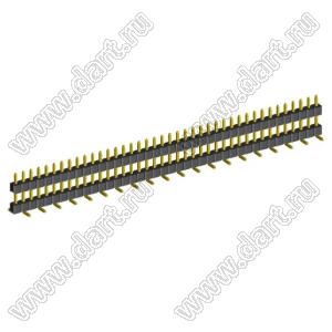 2210SMDI-40G-B2-2575 вилка открытая прямая однорядная приподнятая на плату для поверхностного (SMD) монтажа; шаг 2,00 x 2,00 мм; (1x40) конт.